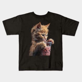 Cat Boba Bliss Kids T-Shirt